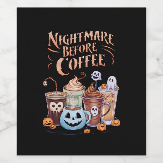 Nacht vor Coffee Pumpkin Gewürz Halloween Weinetikett (Einzelnes Label)