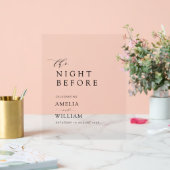 Nacht vor einfachem Hochzeitsschreiben Acrylschild (Hochzeit)