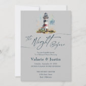Nacht vor Hochzeit Probe Abendessen Leuchtturm Einladung (Vorderseite)