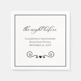 Nacht vor Minimalistischer Probe Abendessen Serviette