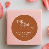 Nacht vor Probe Abendessen Terracotta Gefallen Runder Aufkleber