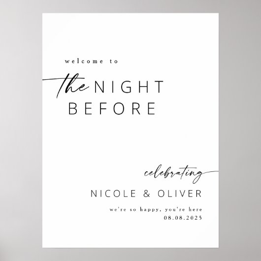 Nacht vor Probe Begrüßungsabend Unterschreiben Poster (Vorne)