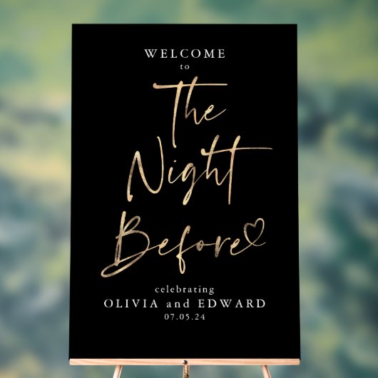 Nacht vor Probe Schwarzer Empfang Acrylschild (Neutral)