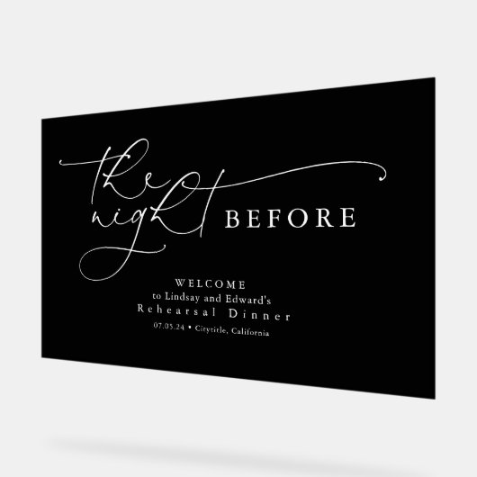 Nacht vor Probe Schwarzer Empfang Acrylschild (Winkel)
