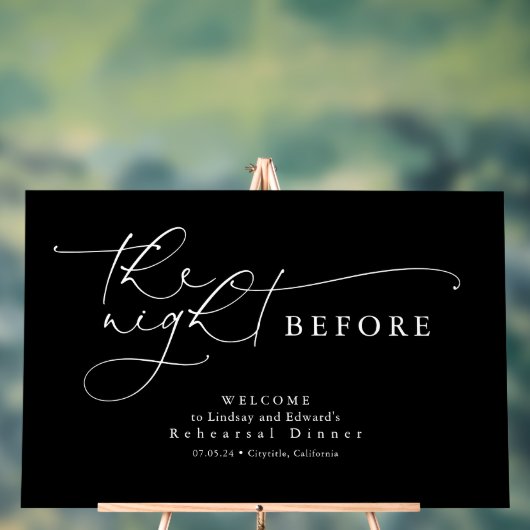 Nacht vor Probe Schwarzer Empfang Acrylschild (Neutral)