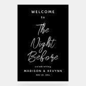 Nacht vor Probe Schwarzer Empfang Acrylschild (Vorderseite)
