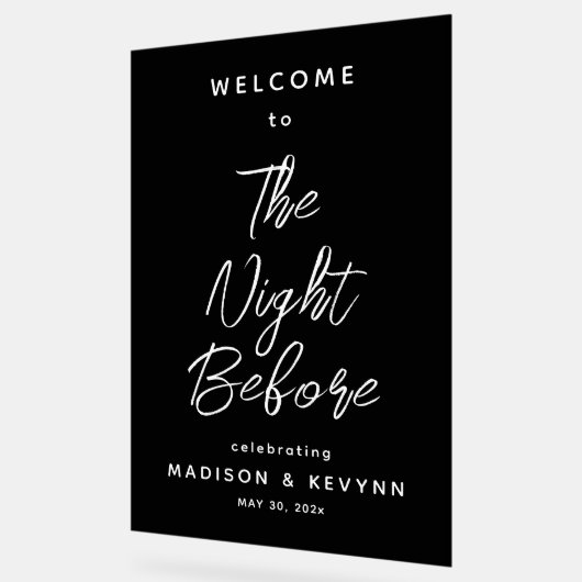 Nacht vor Probe Schwarzer Empfang Acrylschild (Winkel)