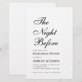 Nacht vor Skript Probe Abendessen Einladung (Vorne/Hinten)