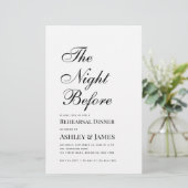 Nacht vor Skript Probe Abendessen Einladung (Stehend Vorderseite)