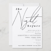 Nacht vor Typografie Hochzeit Probe Dinner Einladung (Vorderseite)