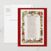 Nacht vor Weihnachten dekoriertes Gedicht (Vorne/Hinten)