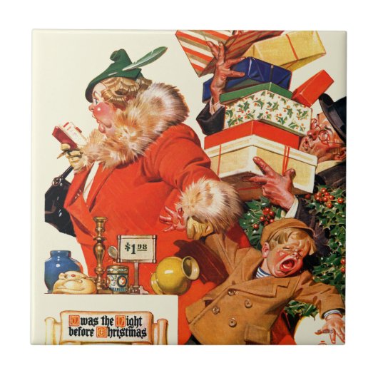 Nacht vor Weihnachten Fliese (Vorderseite)