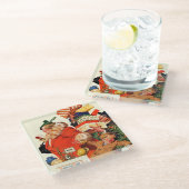 Nacht vor Weihnachten Glasuntersetzer (Schrägansicht)