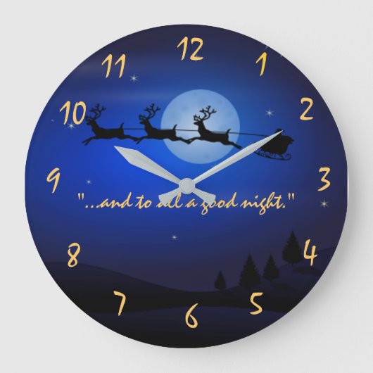 Nacht vor Weihnachten Große Wanduhr (Vorderseite)