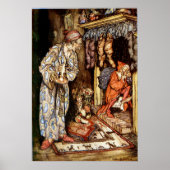 Nacht vor Weihnachten Kinder in Bed Rackham Poster (Vorne)