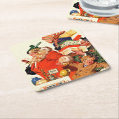 Nacht vor Weihnachten Rechteckiger Pappuntersetzer (angewinkelt)