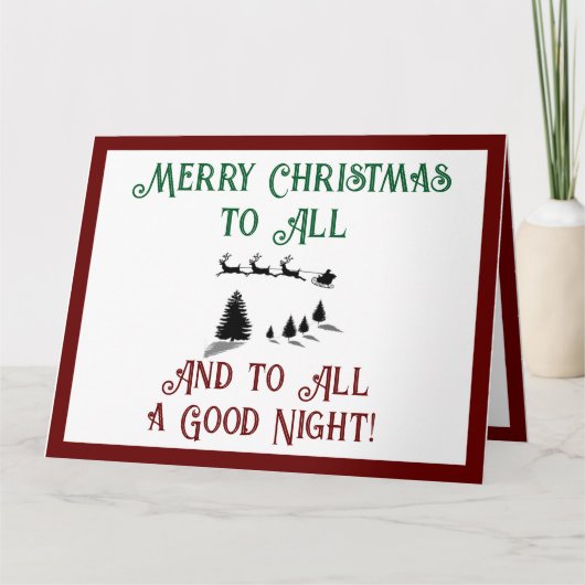 Nacht vor Weihnachten Weihnachtsfeiertag Karte (Vorderseite)