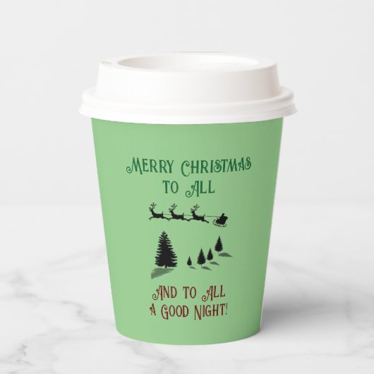 Nacht vor Weihnachten Weihnachtsfeiertag Pappbecher (Rückseite)