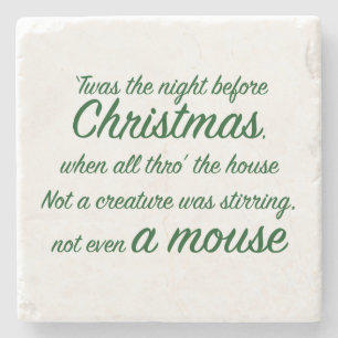 Nacht vor Weihnachts-Script-Keramik Steinuntersetzer