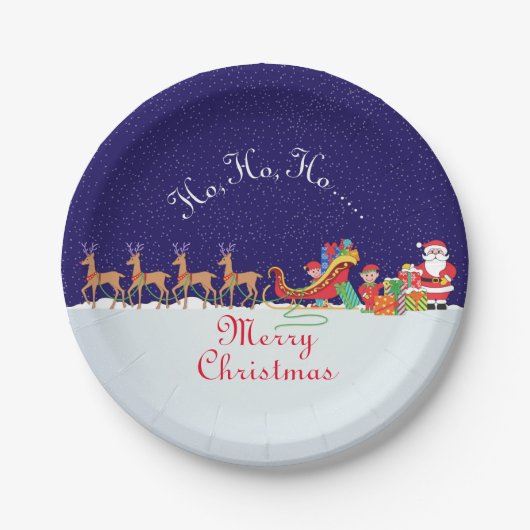 Nacht vor Weihnachts-Teller Pappteller (Vorderseite)