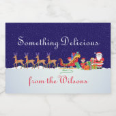 Nacht vor Weihnachtsgeschenk Lebensmitteletikett (Einzelnes Label)