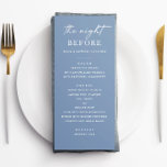 Nacht vorher. Dusty Blue Probe Dinner Template Menükarte<br><div class="desc">Dusty Blue Probe Dinner Menü mit einem sanften Küstenstreifen,  ideal für Hochzeiten mit Wassersport oder Strand. Diese minimalistische Nacht vor dem Abendessen pastellfarbene Vorlage ist vollständig editierbar und leicht zu personalisieren. Ideal für moderne,  rustikale oder Strandfeste. In meinem Geschäft ist Matching-Schreibwaren erhältlich.</div>