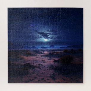 Nacht Wüste Vollmond Puzzle