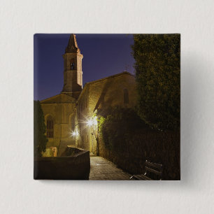 Nachtansicht der Kirche bei Dämmerung, Pienza, Ita Button