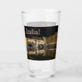 Nachtansicht der Ponte Vecchio, spiegelt im Arno-F Glas (Rückseite)