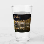 Nachtansicht der Ponte Vecchio, spiegelt im Arno-F Glas (Vorderseite)