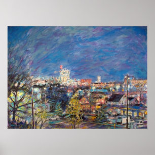 NACHTansicht DER SKYLINE-A2 Poster