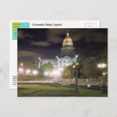 Nachtansicht des Colorado Staat Hauptstadt Postkarte (Vorne/Hinten)