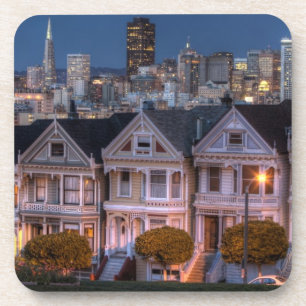 Nachtansicht "malte der Damen" Häuser Getränkeuntersetzer