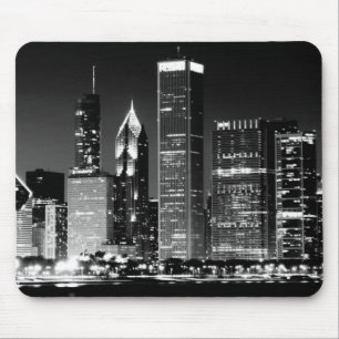 Nachtansicht von Chicagos berühmtem Stadtbild Mousepad