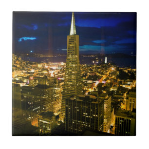 Nachtansicht von San Francisco. Fliese