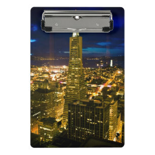 Nachtansicht von San Francisco. Mini Klemmbrett