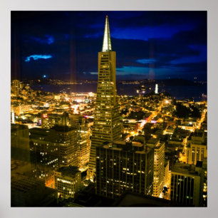 Nachtansicht von San Francisco. Poster