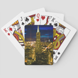 Nachtansicht von San Francisco. Spielkarten