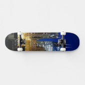 Nachtansicht von Stadtbild von Chicago Skateboard (Horizontal)