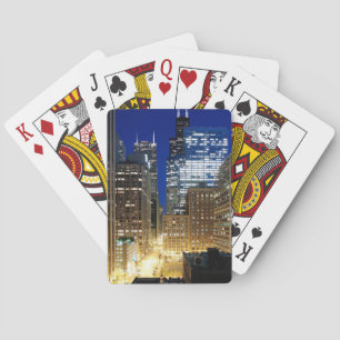 Nachtansicht von Stadtbild von Chicago Spielkarten