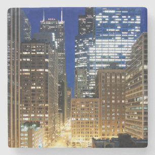 Nachtansicht von Stadtbild von Chicago Steinuntersetzer