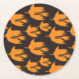 Nachtaufenthaltsreise - nahtloses Halloween-Muster Runder Pappuntersetzer