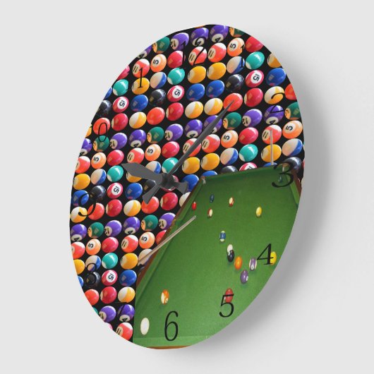 Nachtballfarbe mit Ballen und Kugeln, Große Wanduhr (Winkel)