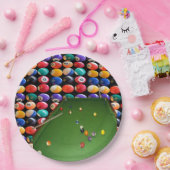 Nachtballfarbe mit Ballen und Kugeln, Pappteller (Party)