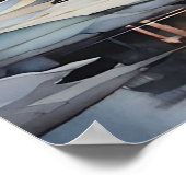 Nachtbehagliche Winterhütte Poster (Ecke)