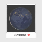 Nachtbeleuchtung in Europa, Afrika und im Nahen Os Aufkleber (Blatt)