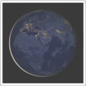 Nachtbeleuchtung in Europa, Afrika und im Nahen Os Aufkleber (Vorderseite)