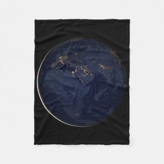 Nachtbeleuchtung in Europa, Afrika und im Nahen Os Fleecedecke (Vorderseite)