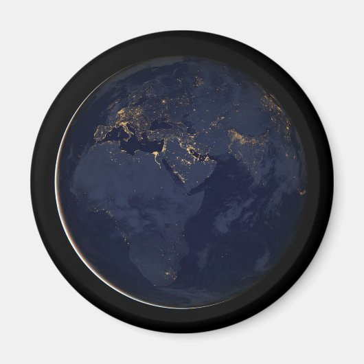 Nachtbeleuchtung in Europa, Afrika und im Nahen Os Magnet (Vorne)