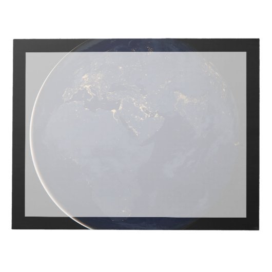 Nachtbeleuchtung in Europa, Afrika und im Nahen Os Notizblock (Vorderseite)